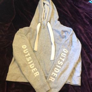 Gray cropped hoodie
